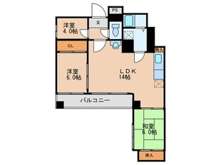 北野ルーエ(1106)の物件間取画像